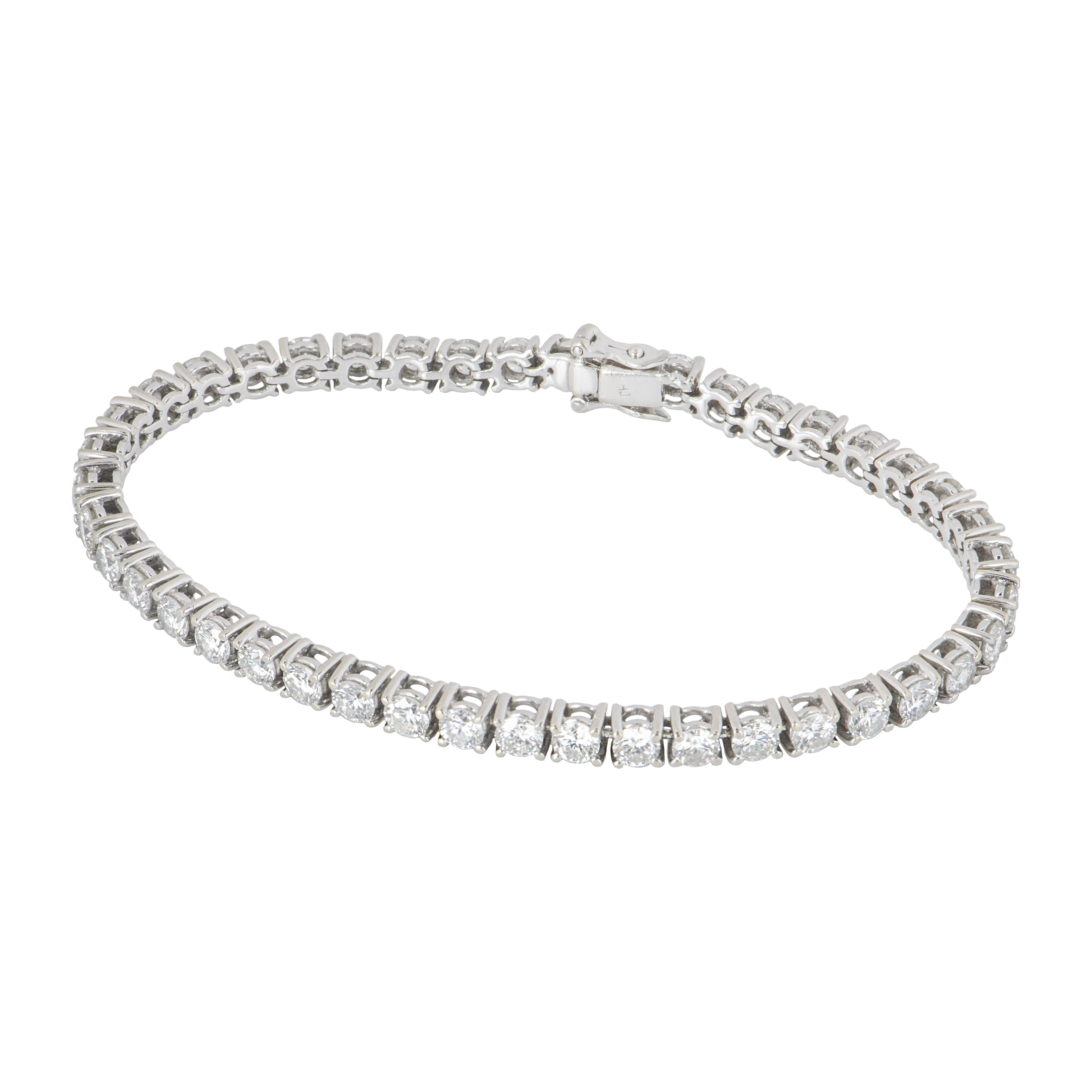 White Gold Diamond Line Bracelet 6.45ct | Rich Diamonds